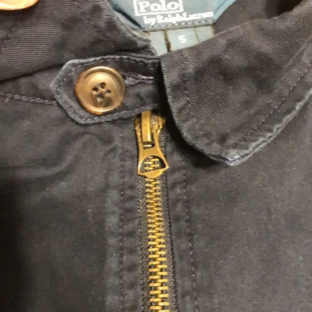 Polo Ralph Lauren Navy Blue Light weight Cotton Zippered Jacket Size 5